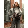Велика жіноча поясна сумка бананка Sambag DynamicDart коричнева (80411020)