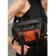 Велика жіноча поясна сумка бананка Sambag DynamicDart чорно-оранжева (80411129)