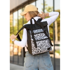 Жіночий рюкзак Sambag RollTop One з принтом "Graphity"