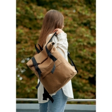 Жіночий рюкзак ролл Sambag RollTop LSH Коричневий тканевий