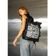 Жіночий рюкзак Sambag RollTop Hacking чорний принт "Zebra" (24460146)