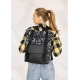 Рюкзак ролл Sambag унісекс RollTop Milton чорний з клапаном (24251721)