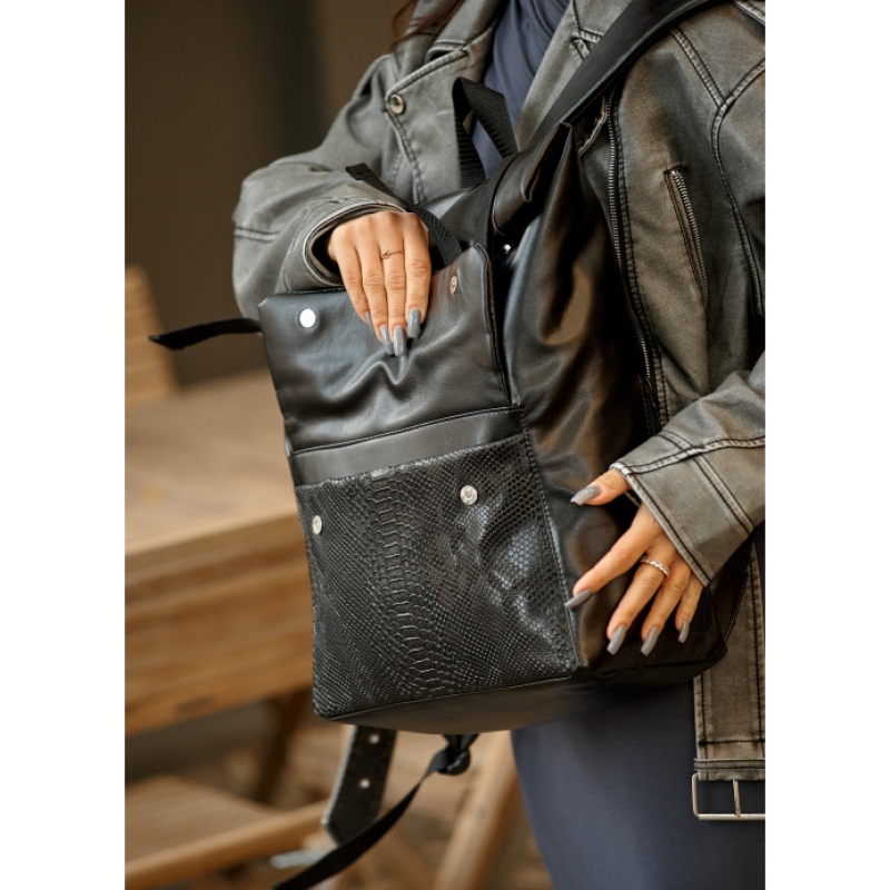 Рюкзак ролл Sambag унісекс RollTop Milton принт крокодила з клапаном (24251070)