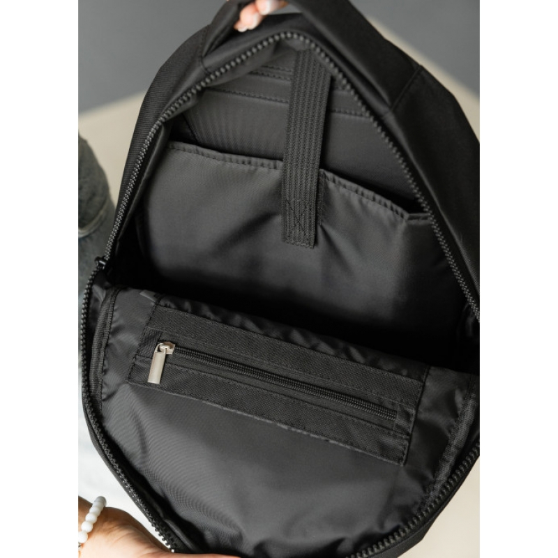 Жіночий рюкзак Sambag Zard LZN чорний тканевий принт (25000148)