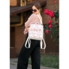 Жіночий рюкзак-сумка Sambag Loft білий з принтом "Flowers" (22001713)