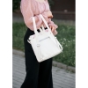Жіночий рюкзак-сумка Sambag Loft білий з принтом "Flowers" (22001713)