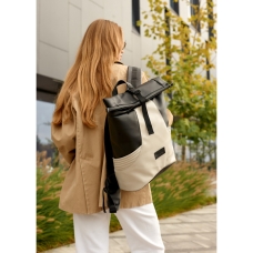 Рюкзак ролл Sambag унисекс RollTop KQN чорно-сірий