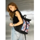Жіночий рюкзак Sambag Roll Top One чорний принт "Flowers" (24208153)