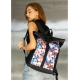 Жіночий рюкзак Sambag Roll Top One чорний принт "Flowers" (24208153)
