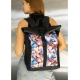 Жіночий рюкзак Sambag Roll Top One чорний принт "Flowers" (24208153)