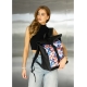 Жіночий рюкзак Sambag Roll Top One чорний принт "Flowers" (24208153)