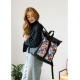 Жіночий рюкзак Sambag Roll Top One чорний принт "Flowers" (24208153)