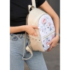 Жіночий рюкзак Sambag Dali LHe чорний з квітковим білим принтом (15379705)