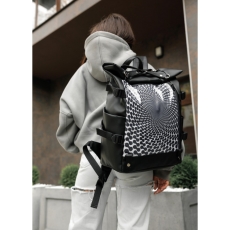 Жіночий рюкзак Sambag RollTop Hacking чорний принт "Zebra"