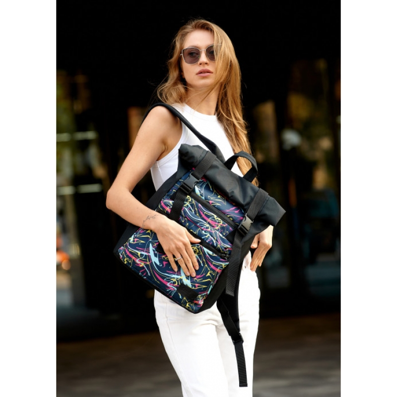 Жіночий тканевий рюкзак Sambag RollTop One з принтом "ABSTRACT" (24238707)