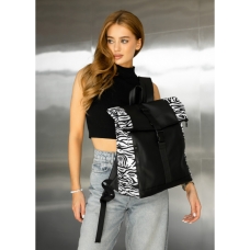 Рюкзак рол Sambag RollTop чорний принт "Zebra"
