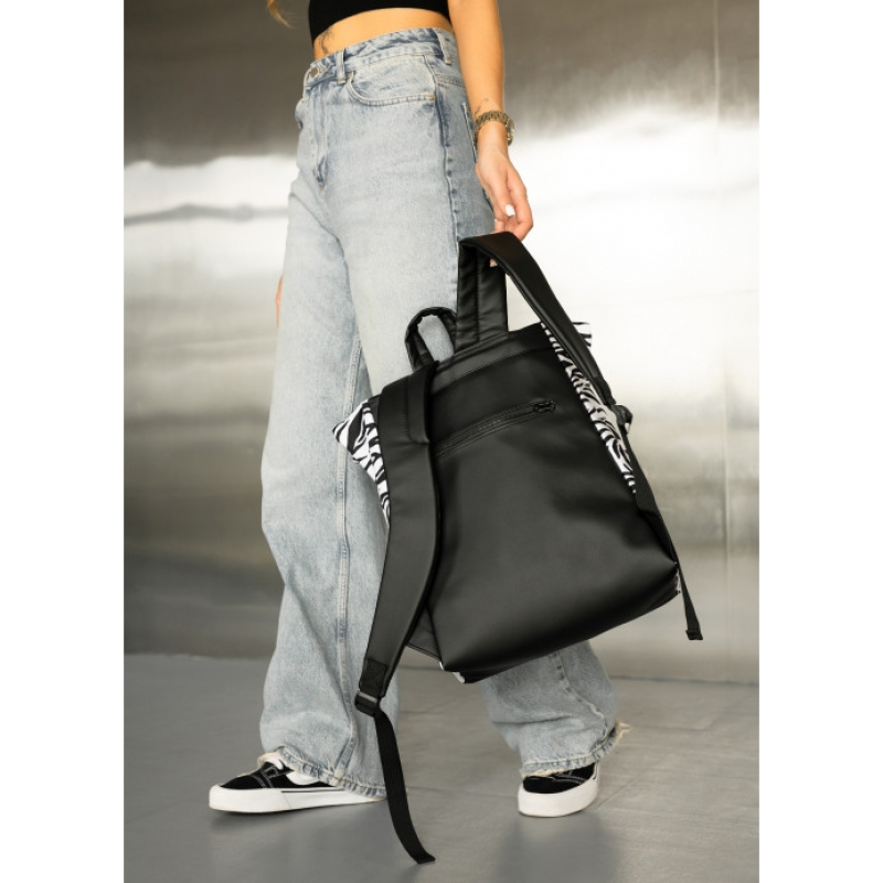 Рюкзак рол Sambag RollTop чорний принт "Zebra" (24208146)