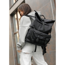 Рюкзак рол Sambag RollTop Double тканевий чорний