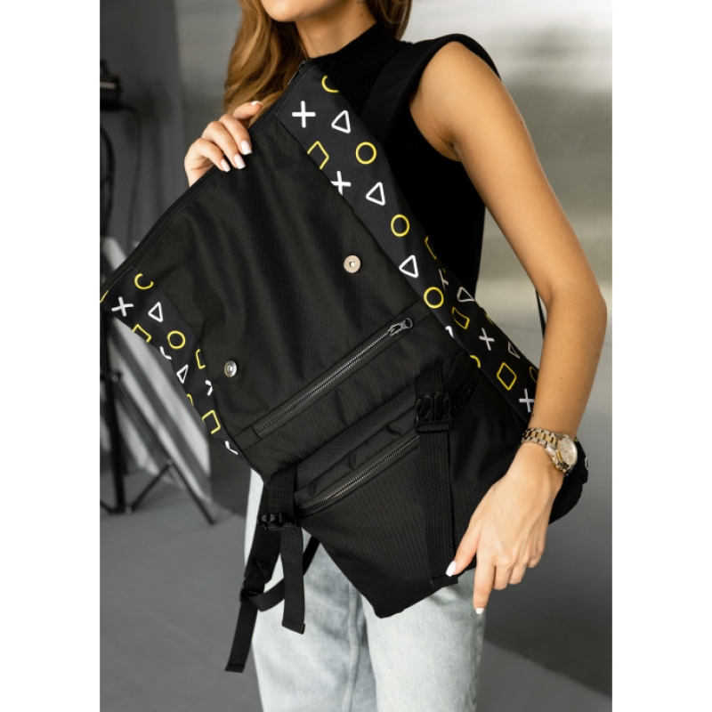 Рюкзак ролл Sambag унісекс RollTop LTT чорний оксфорд принт (24238731)