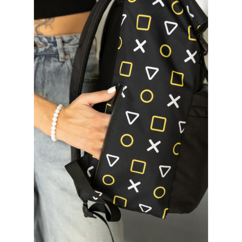 Рюкзак ролл Sambag унісекс RollTop LTT чорний оксфорд принт (24238731)
