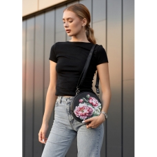 Жіноча кругла сумка Sambag Bale MZN Принт "Flower"