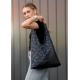 Жіноча сумка Sambag HOBO M чорна принтована (53200702)