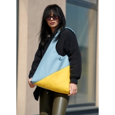 Жіноча сумка Sambag HOBO M жовто-блакитна