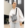 Жіноча сумка через плече мессенджер Sambag SKN чорний принт "Zebra" (70230146)