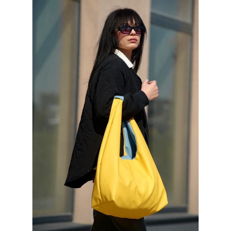 Жіноча сумка Sambag HOBO L жовто-блакитна (53300128)