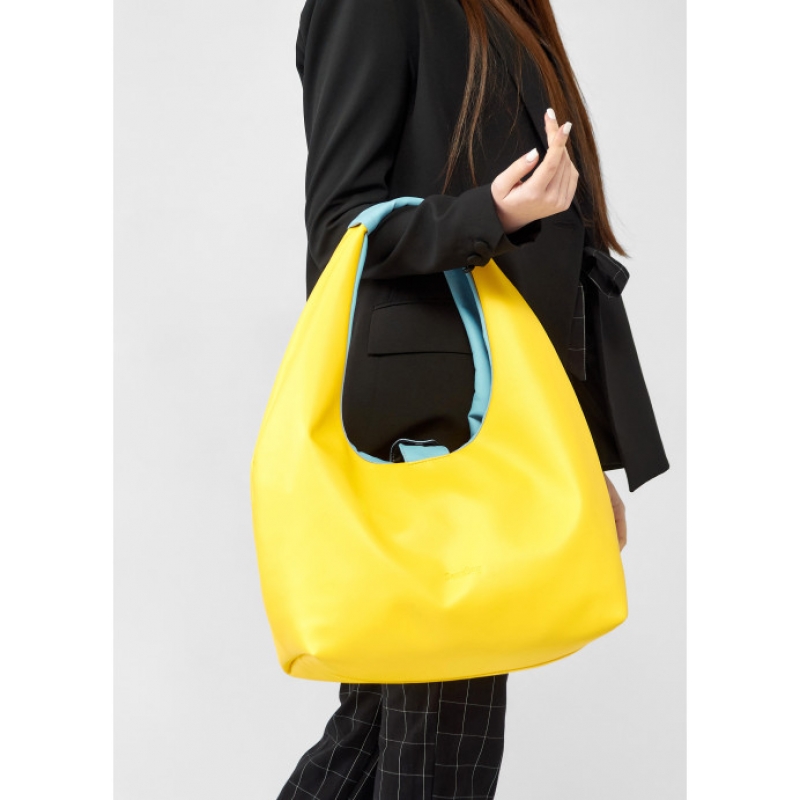Жіноча сумка Sambag HOBO L жовто-блакитна (53300128)