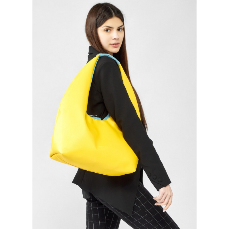 Жіноча сумка Sambag HOBO L жовто-блакитна (53300128)