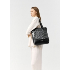 Сумка Sambag Shoper NOVA чорна з принтом "Dots"