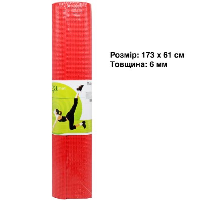 Килимок для йоги, червоний (BT-SG-0005) (склад -T-)