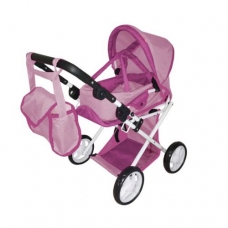 Коляска для ляльки CARRELLO UNICO ROSE з сумкою (9346+BAGROSE)