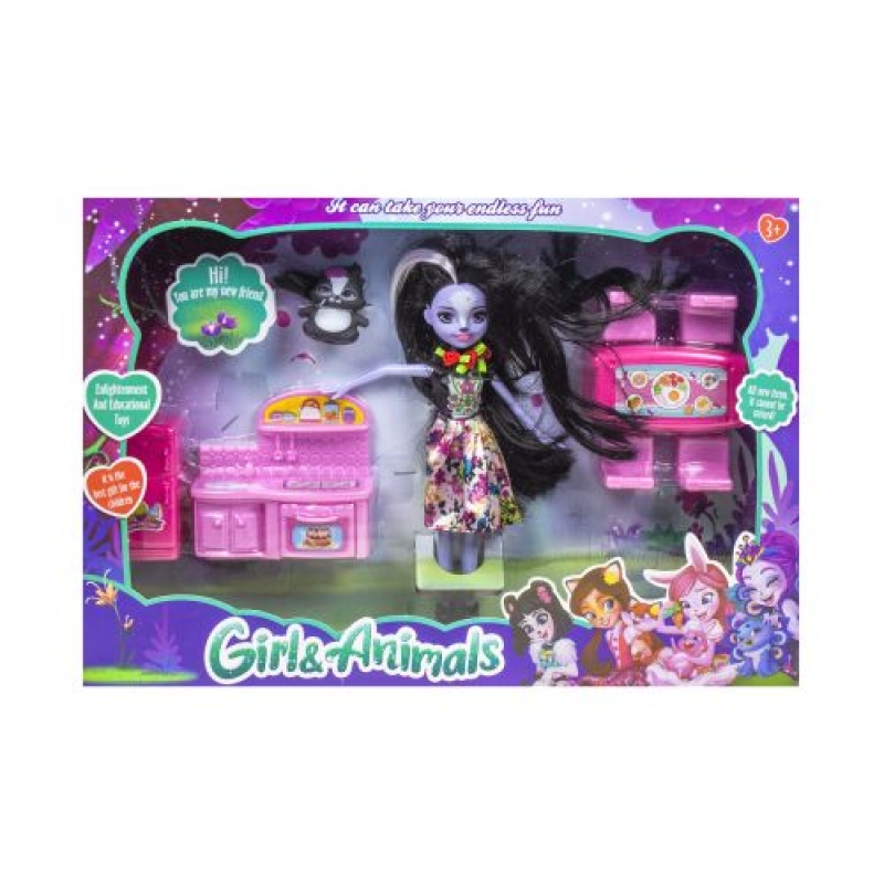 Лялька "Enchantimals: Sage Skunk & Caper" з кухнею (TM665C-D) (склад -T-)