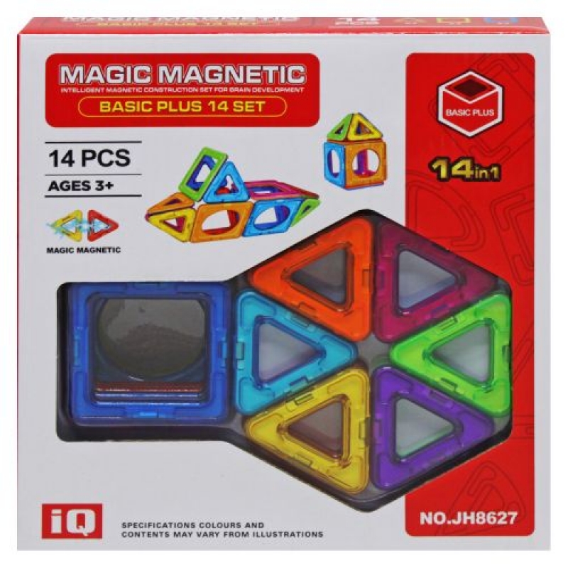 Конструктор магнітний MAGIC MAGNETIC JH8627 14дет.кор.22*5*21,5 /48/ (JH8627) (склад -T-)