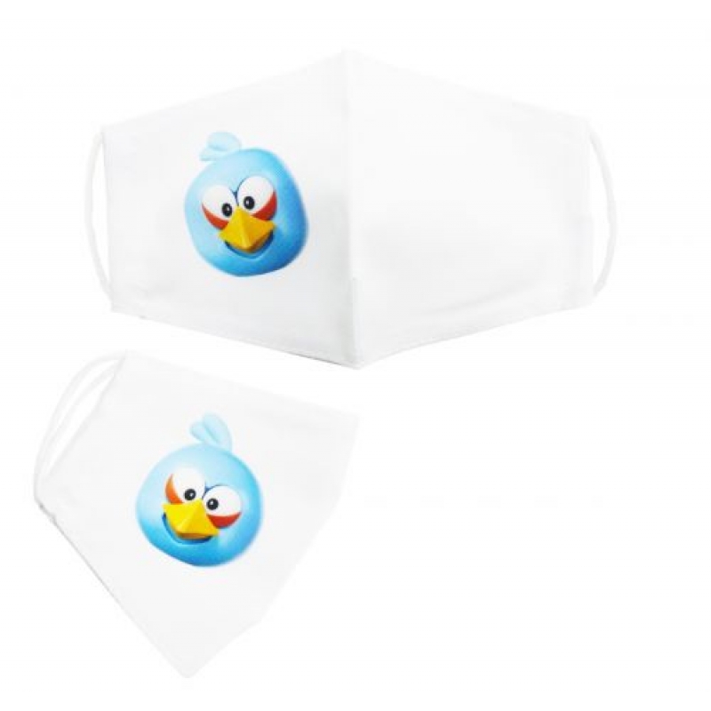 Багаторазова 4-х шарова захисна маска "Angry birds Джей" розмір 3, 7-14 років (mask2NEW) (склад -T-)
