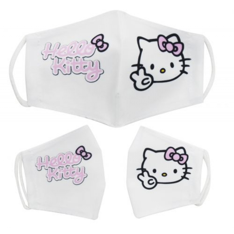 Багаторазова 4-х шарова захисна маска "Hello Kitty" розмір 3, 7-14 років (mask2NEW) (склад -T-)