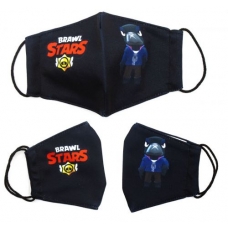 Багаторазова 4-х шарова захисна маска "BRAWL STARS Ворон" розмір 3, 7-14 років (mask2NEW)