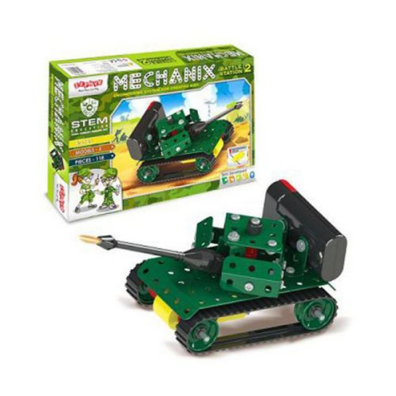Металевий конструктор з електромотором "MECHANIX" Військові (118 елм./5 моделей) (02123) (склад -T-)