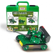 Металевий конструктор з електромотором у пластиковому кейсі "MECHANIX"Військові(118елм/5мод) (02124)