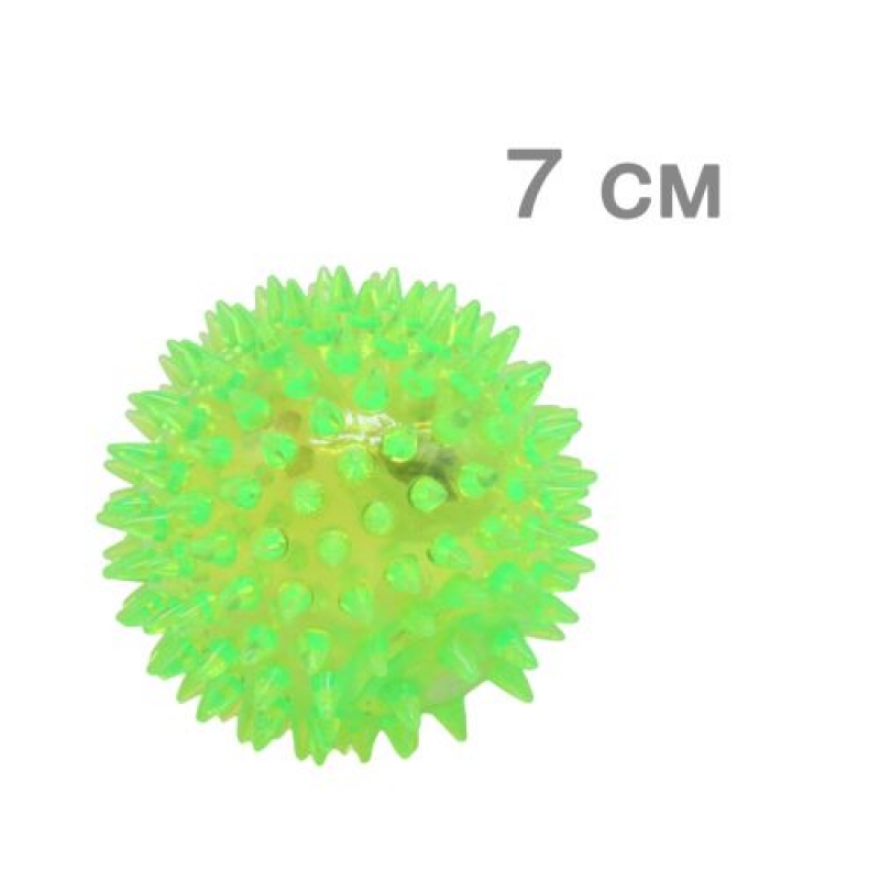 М'ячик із шипами, зелений, 7 см (K45) (склад -T-)