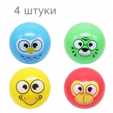 М'яч гумовий "Мордочки", 22 см, 4 штуки мікс (BT-PB-0158)