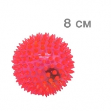 М'ячик із шипами, червоний, 8 см (K46)