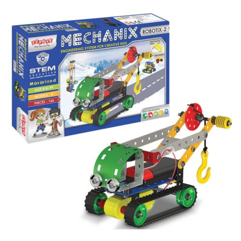 Металевий конструктор з електромотором "ROBOTIX" №2 (166 елм./8 моделей) (01063) (склад -T-)