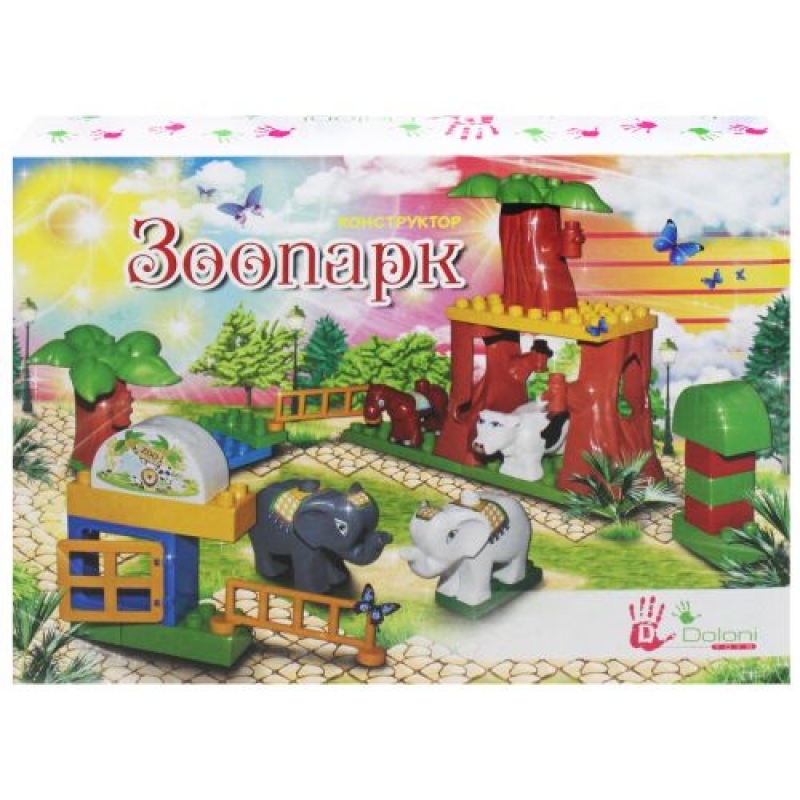 Конструктор "Зоопарк" 34 детал. 013888/26 в картонній коробці 25х35 см, 17 шт. в ящ (013888/26) (склад -T-)