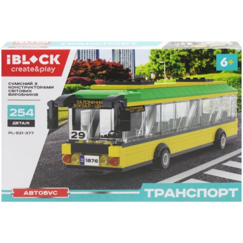 Конструктор "Автобус", 254 дет. (PL-921-377) (склад -T-)