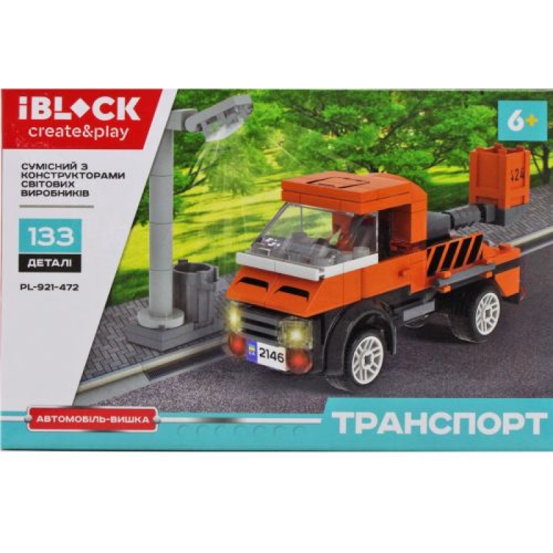 Конструктор "iBLOCK: Автомобіль-вишка", 133 дет (PL-921-472) (склад -T-)