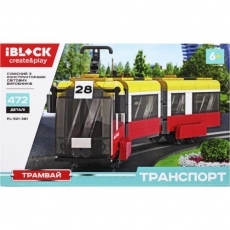 Конструктор IBLOCK "ТРАНСПОРТ Трамвай", 472 деталі (PL-921-381)