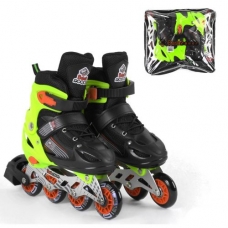 Ролики 10506-10560-L Best Roller /размер 38-42/ цвет САЛАТОВЫЙ (6) колёса PVC, ПЕРЕДНЕЕ КОЛЕСО СВЕТ, в сумке, d колес – 7 см [Сумка] (10506-10560-L)